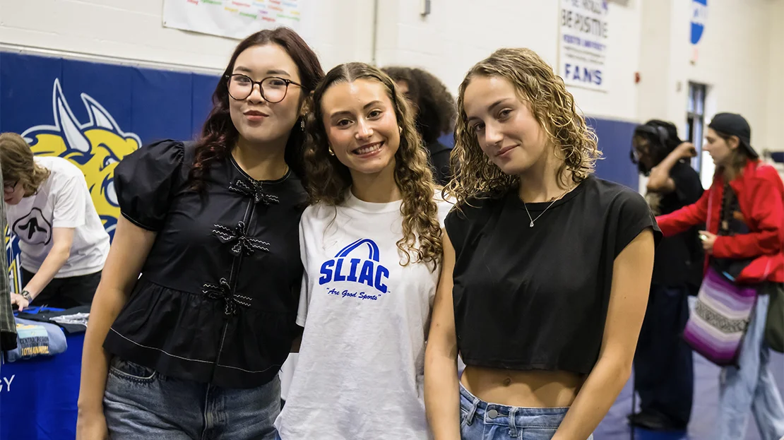 A small group of students attending the Involvement Fair.
