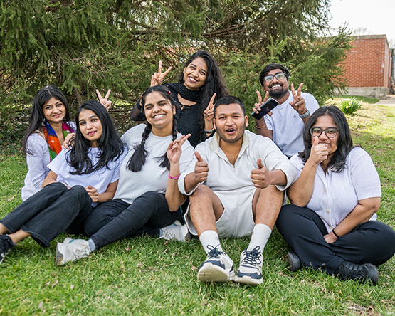 A group of students pose for a photo.