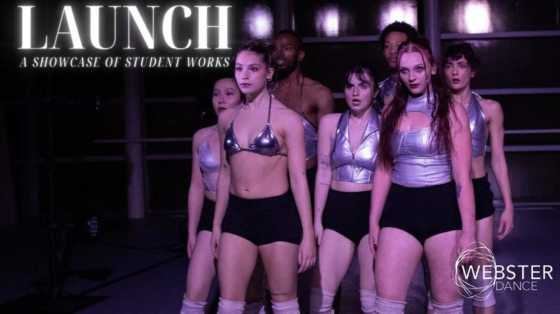 Group of dancers in metallic outfits with fierce faces