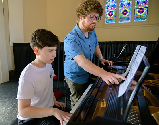 Lesson at Piano Camp