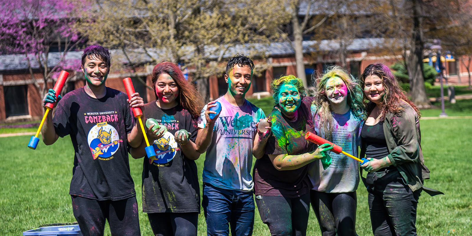 first-year college students engaging in campus activities