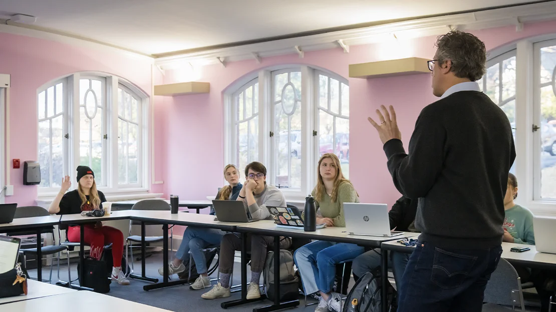 A group of students attending a lecture.