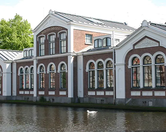 Leiden campus on river