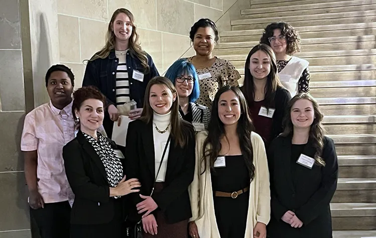 Dr. Hasmik Chakaryan and her Professional Counseling students outside the Missouri State Capito